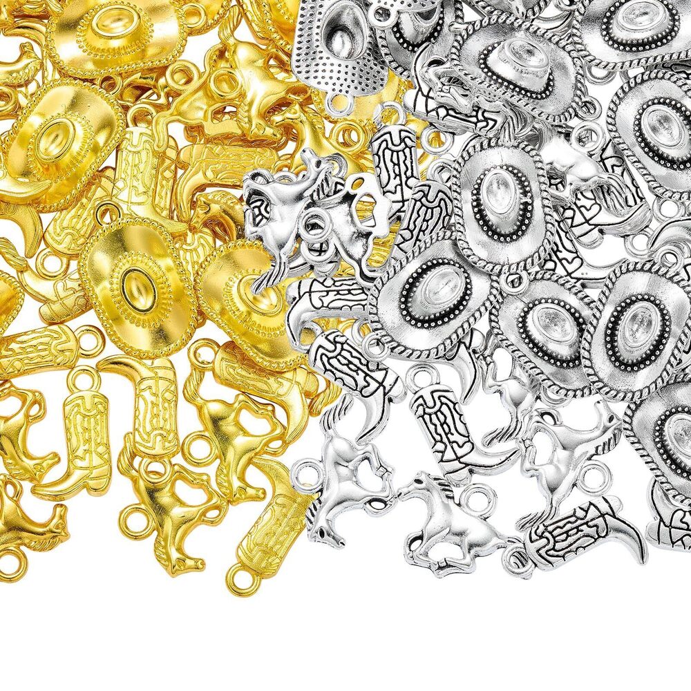 4467 120 Pcs Western Charms for Jewelry Making Crafts Cowboy Charms